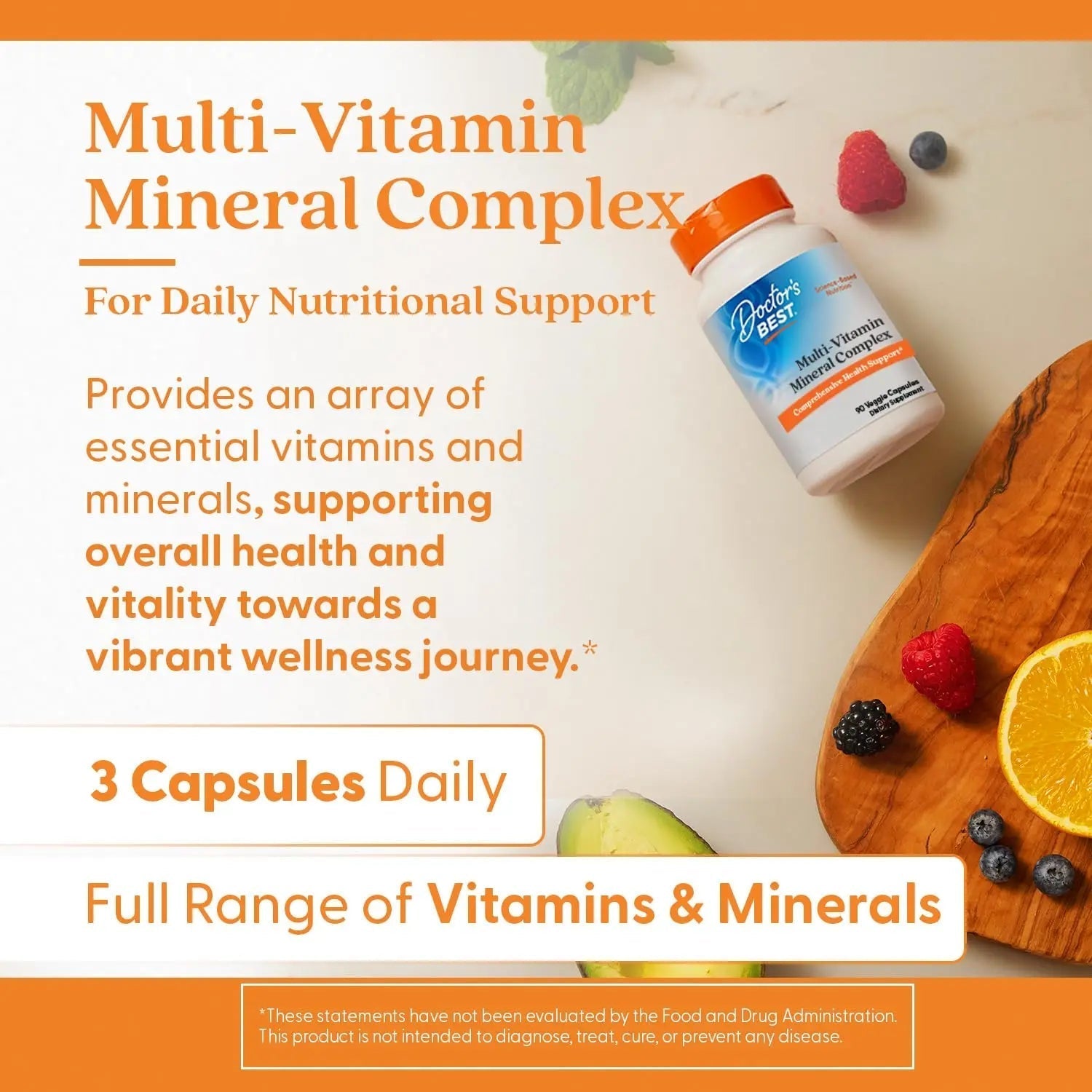 Doctors Best Multi-Vitamin Mineral Complex, Comprehensive Health Support, Non-GMO, Gluten Free, Vegan 90 Veggie Capsules Doctor's BESTAu supplements