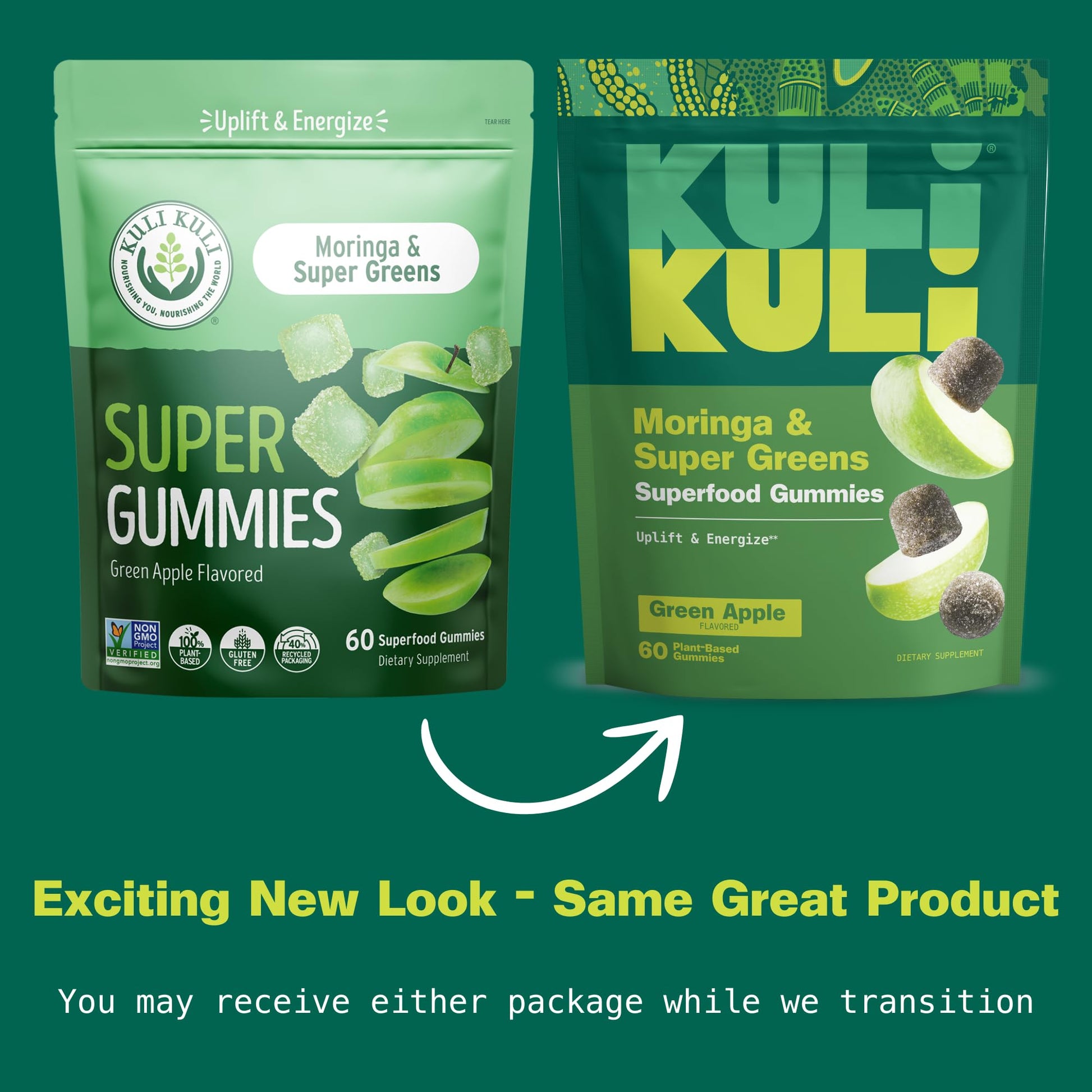Kuli Kuli Super Energy Gummies - Energy Supplements with Moringa, Caffeine-Free Natural Energy Booster - 60 Non-GMO, Gluten-Free Moringa Gummies Kuli KuliAu supplements