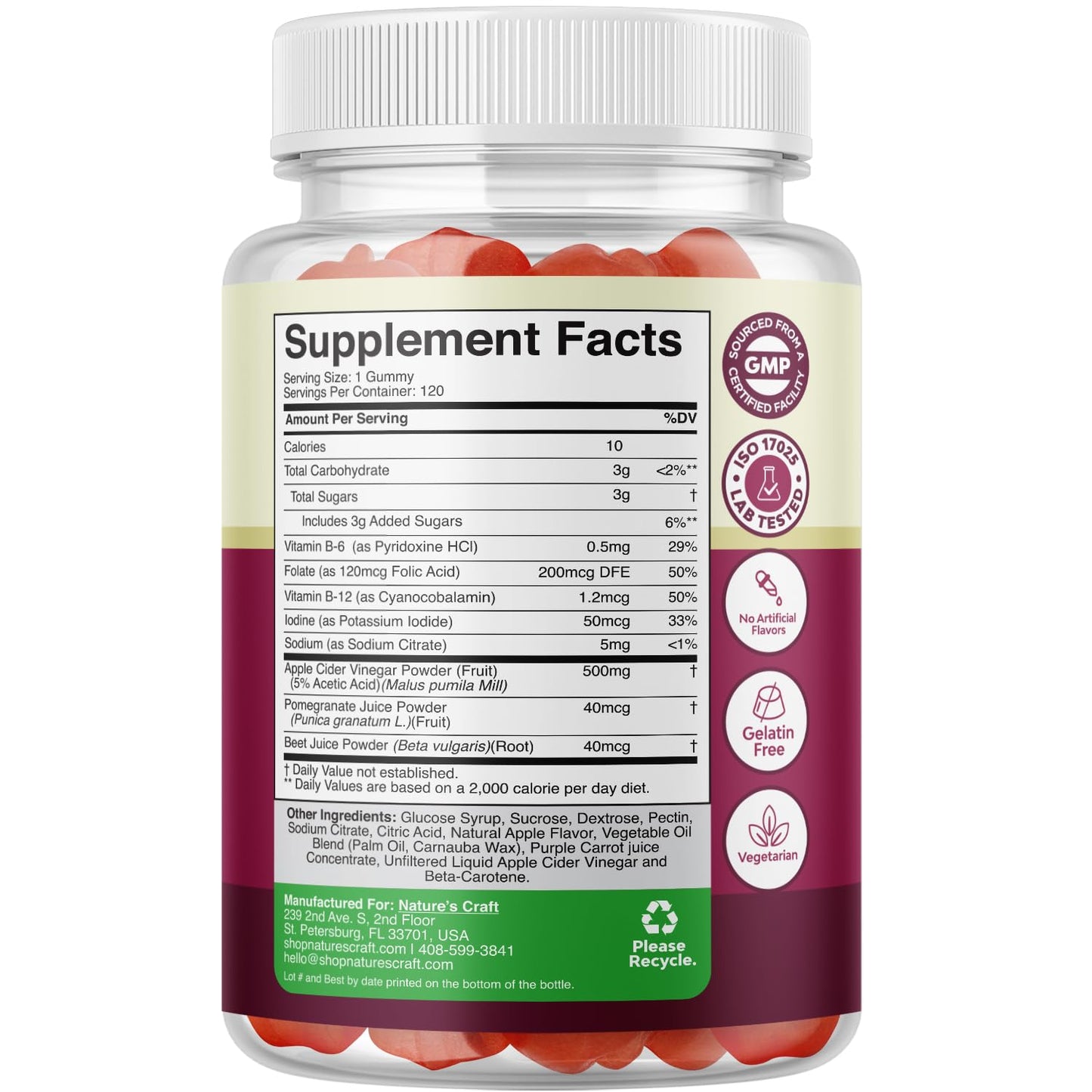 ACV Apple Cider Vinegar Gummies - Natural Energy Supplement ACV with Mother Bio SenseUS supplements