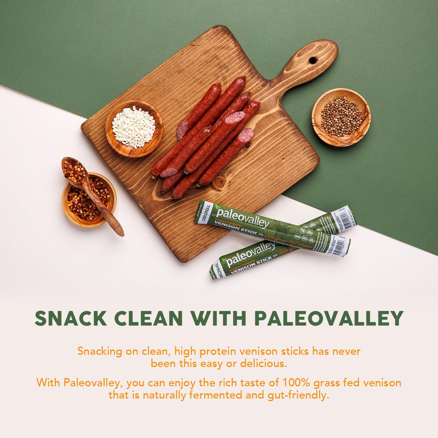 Paleovalley 100% Grass Fed Venison Sticks – 10 Pack – Keto-Friendly, High Protein, Low-Calorie Snack – Omega-3 Rich, Gluten-Free, Nitrate-Free, Naturally Flavored – Healthy On-the-Go Meat Snack PaleovalleyUS supplements