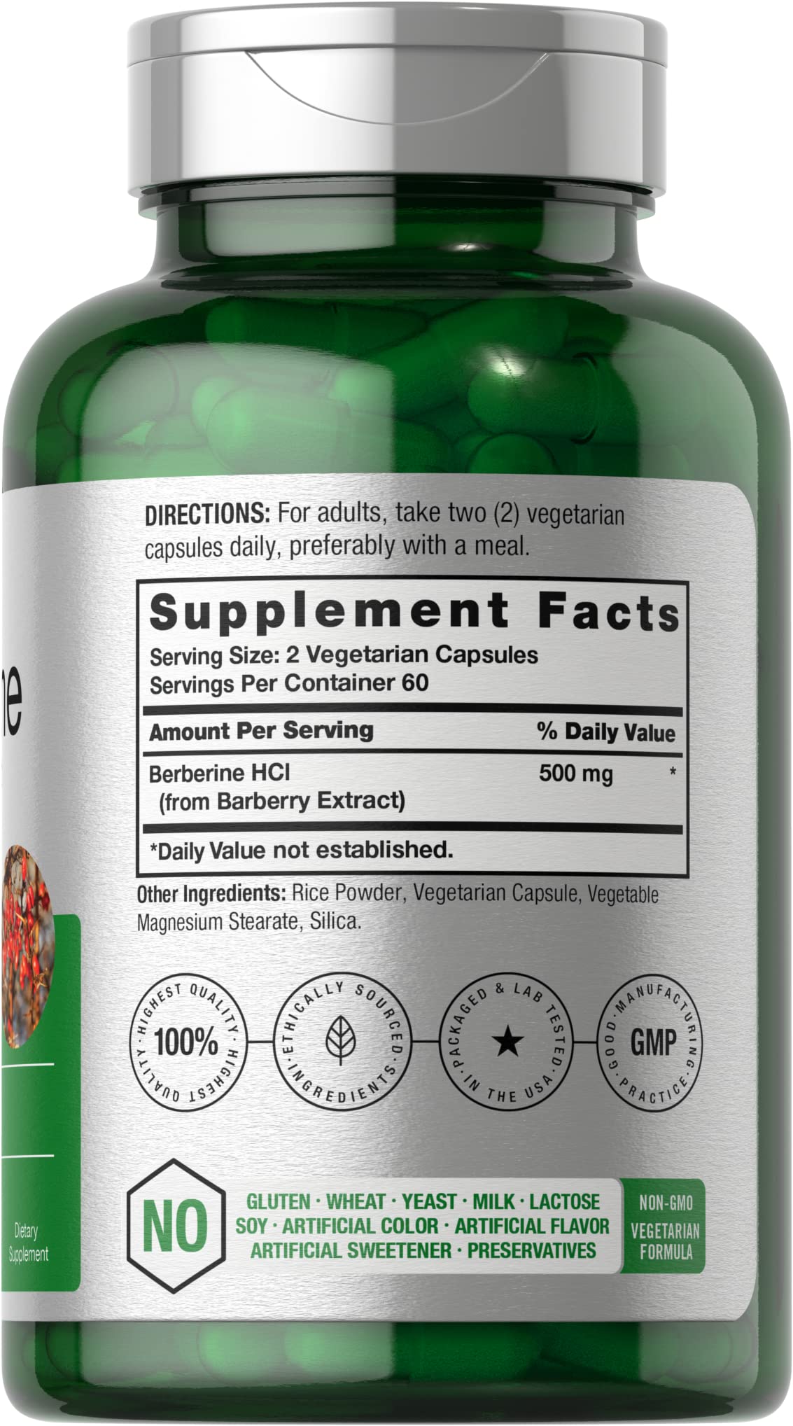 Berberine Supplement | 120 Capsules | Berberine HCl from Barberry Extract | Non-GMO HorbäachAu supplements