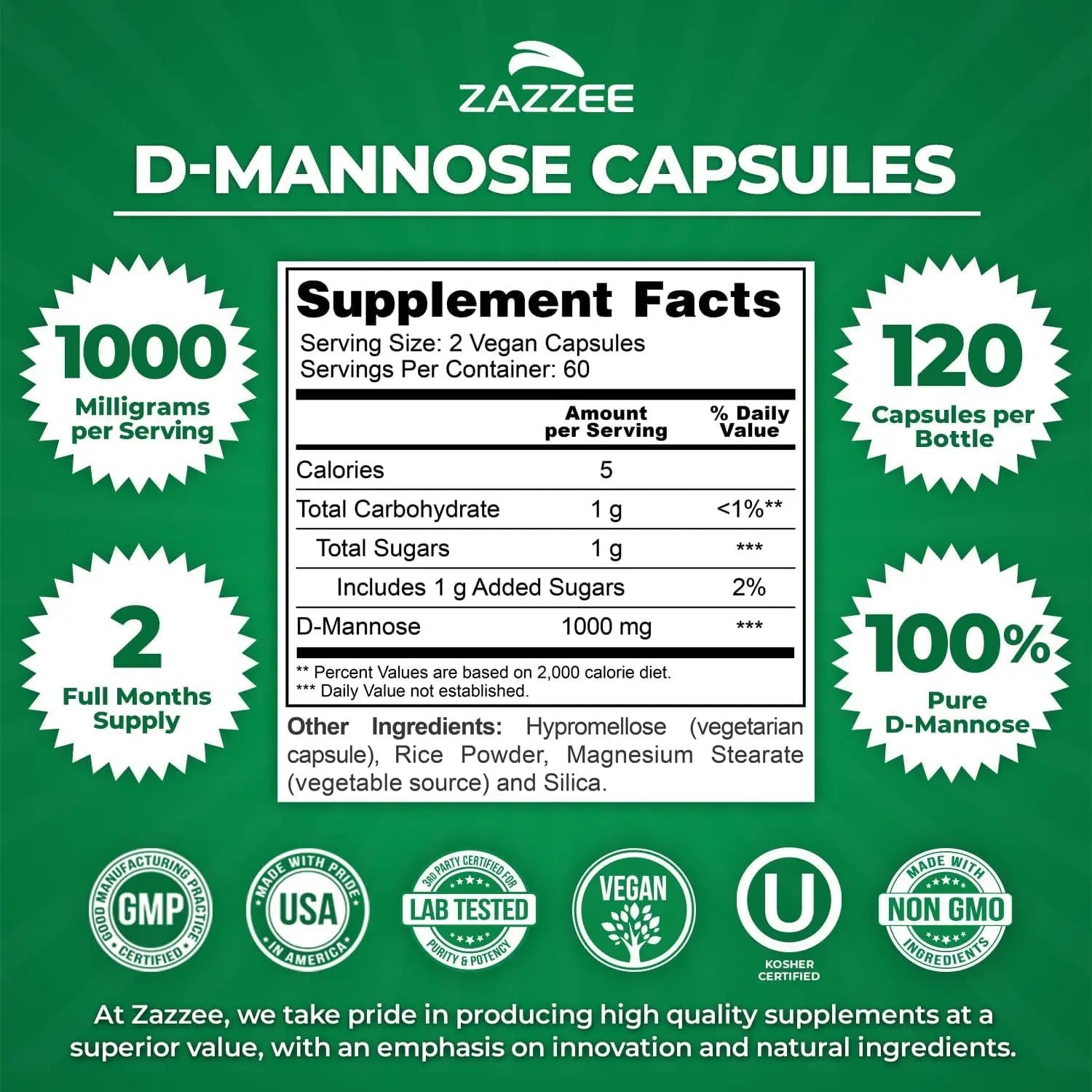 Zazzee Ultimate Urinary Tract Support Bundle | Super Concentrated Proanthocyanidin Cranberry Extract Capsules Plus D-Mannose 1000mg Capsules for UT & Bladder Cleansing (60 Servings Each) ZazzeeAu supplements