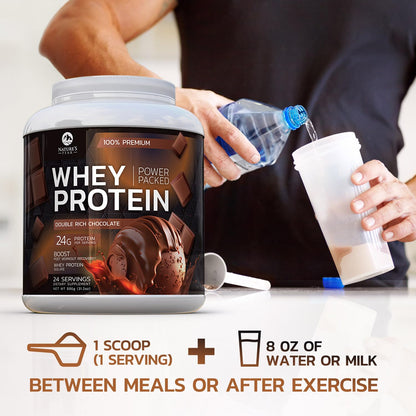 Nature's Premium 100% Whey Protein Powder, 24g of Protein, Double Rich Chocolate Nature's PeakUS supplements
