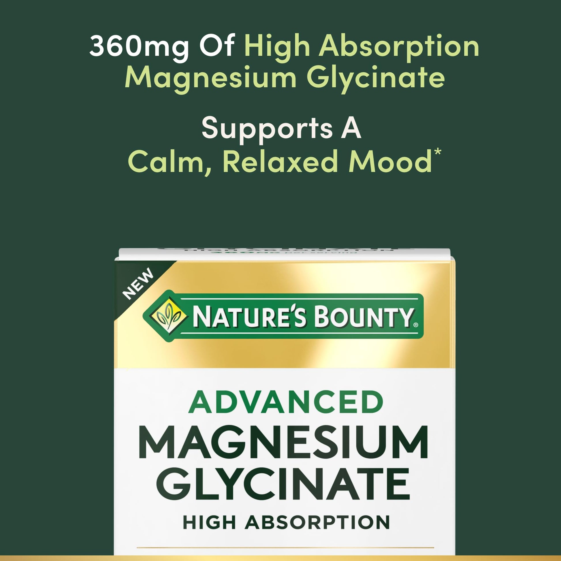 Nature's Bounty Calm Magnesium Glycinate Supplement - High Absorption Magnesium for Relaxed Mood, Heart & Bone Health, 90 Capsules Nature's BountyAu supplements