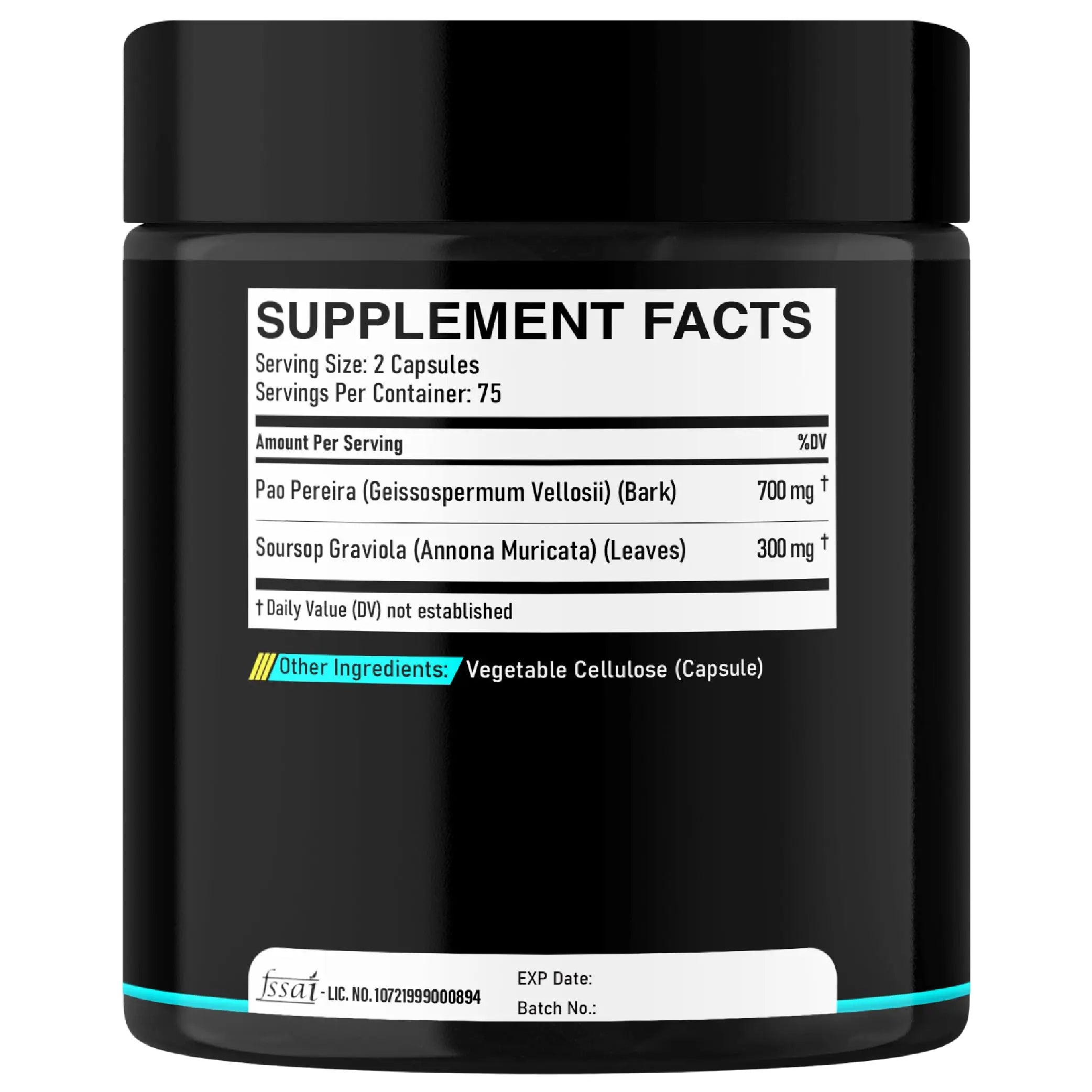DEDICAD Pao Pereira Bark Extract and Graviola Soursop - 150 Capsules Supply DEDICADnz supplements