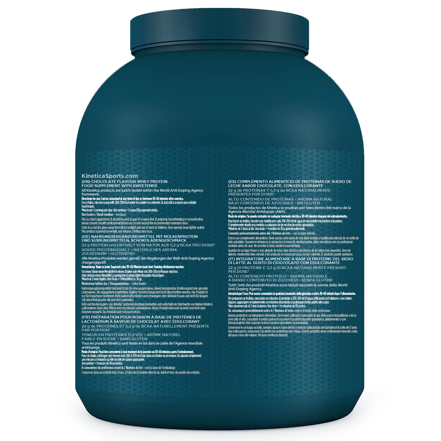 Kinetica Chocolate Whey Protein Powder | 2.27kg | 22g Protein per Serving | 76 Servings KineticaAu supplements