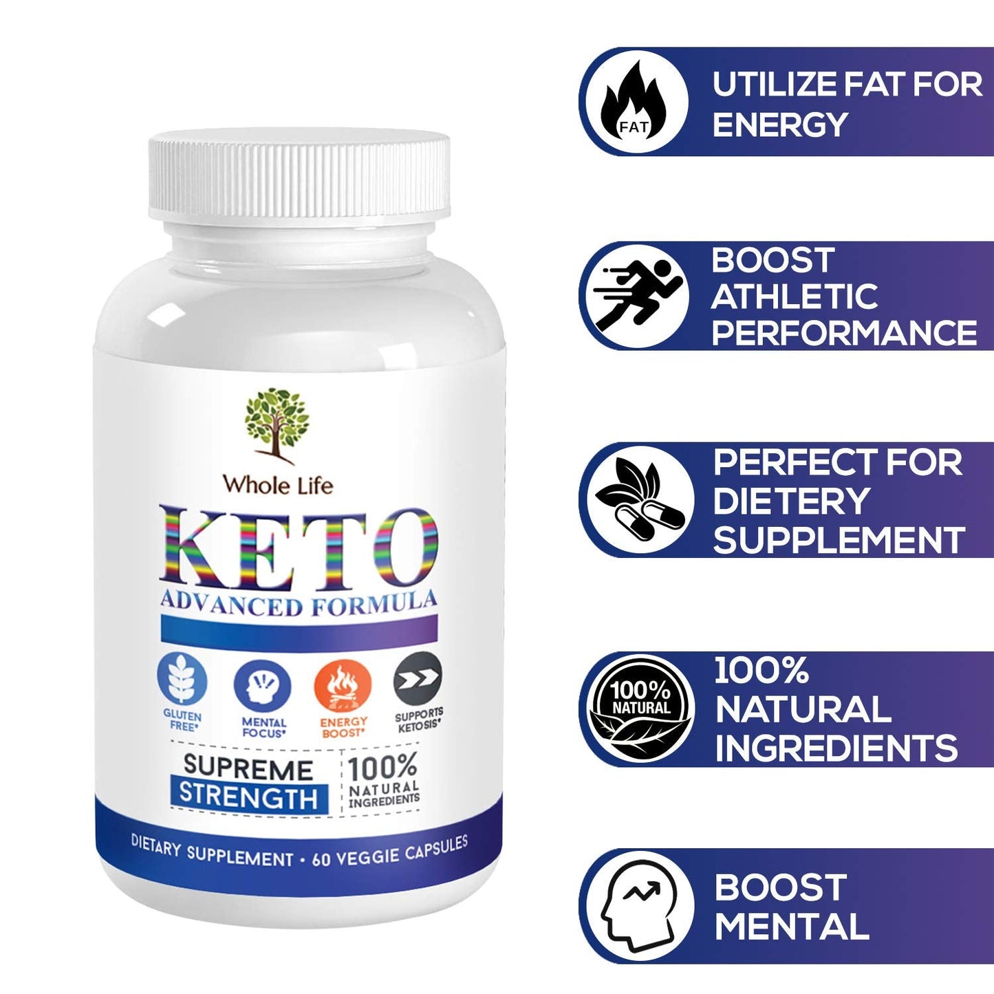 WHOLE LIFE Keto Advanced Formula Diet BHB Pills - Ketogenic All Natural, Support WHOLE LIFEUS supplements