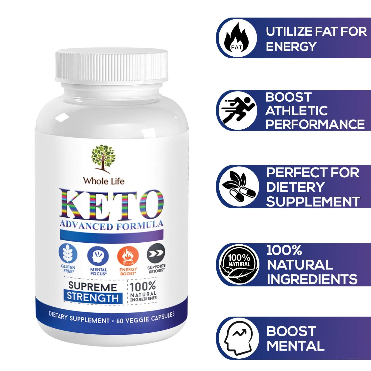 WHOLE LIFE Keto Advanced Formula Diet BHB Pills - Ketogenic All Natural, Support WHOLE LIFEUS supplements