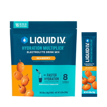 Liquid I.V.® Hydration Multiplier - Seaberry | Electrolyte Powder Drink Mix | 1 Pack (16 Servings) Liquid I.V.US supplements