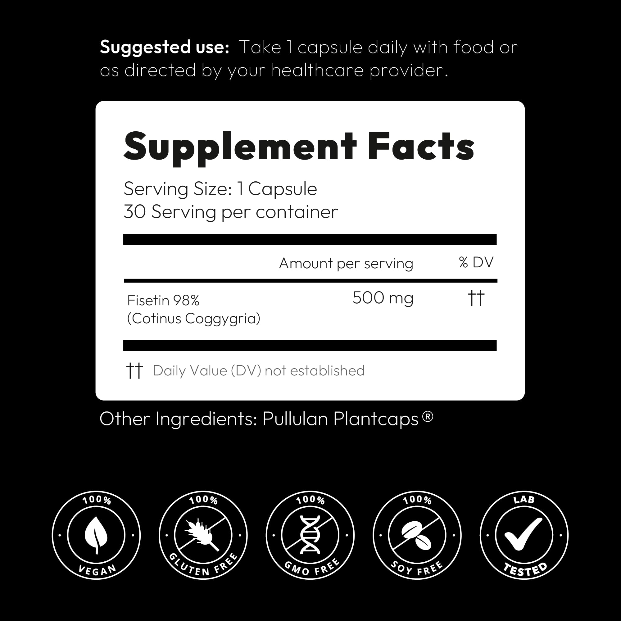 BGM Fisetin 500mg Supplement | Smoke Tree Extract (Cotinus coggygria) | 98% Pure Senolytic Antioxidant | Vegan Capsules | Supports Brain Health & Healthy Aging BGM Better Goods, Better YouAu supplements