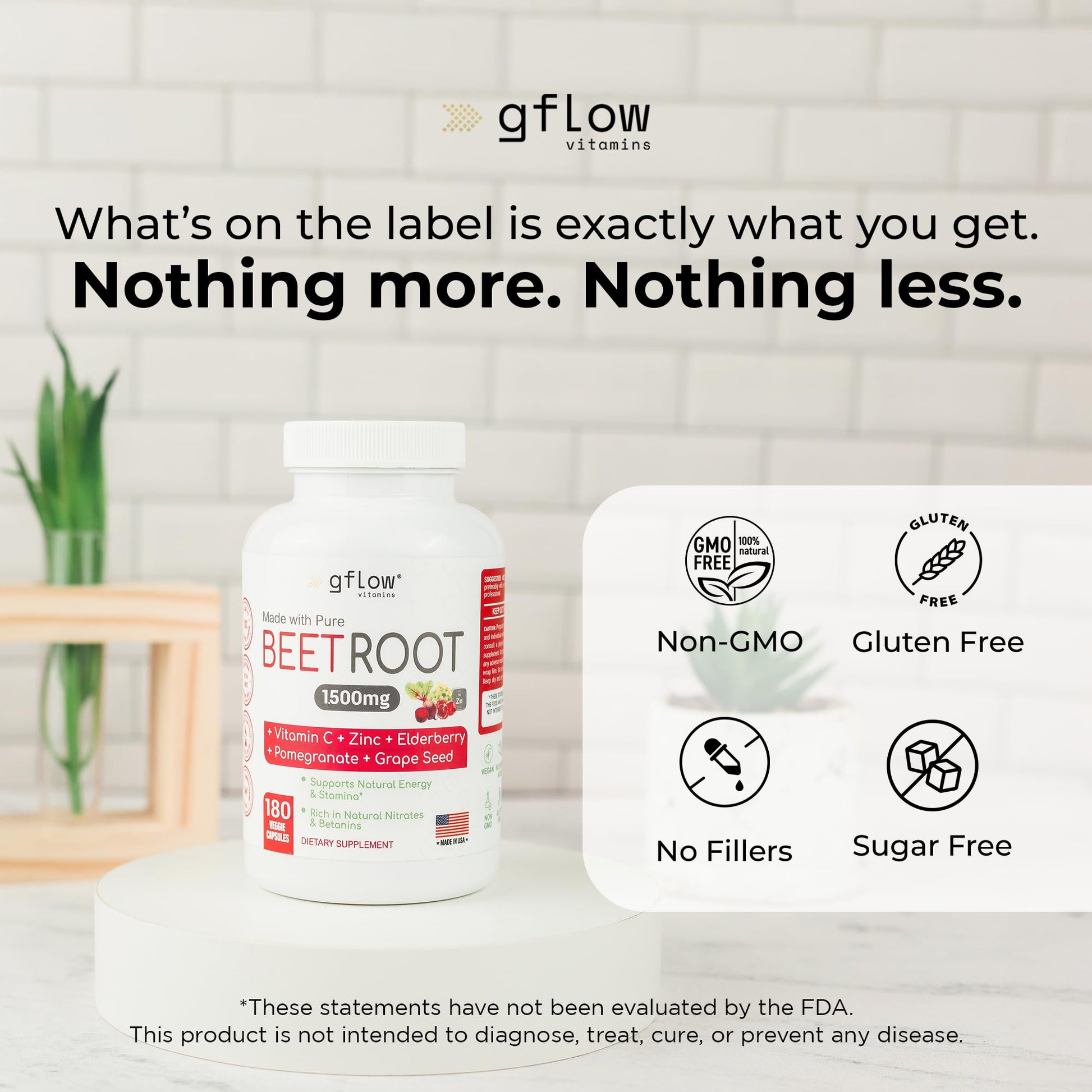 gflow vitamins Beet Root Capsules Organic - All Natural with Vitamin C and Zinc - Supports Heart Health & Stamina, Non-GMO, 180 Vegetarian Capsules | Made in USA gflow vitaminsAu supplements