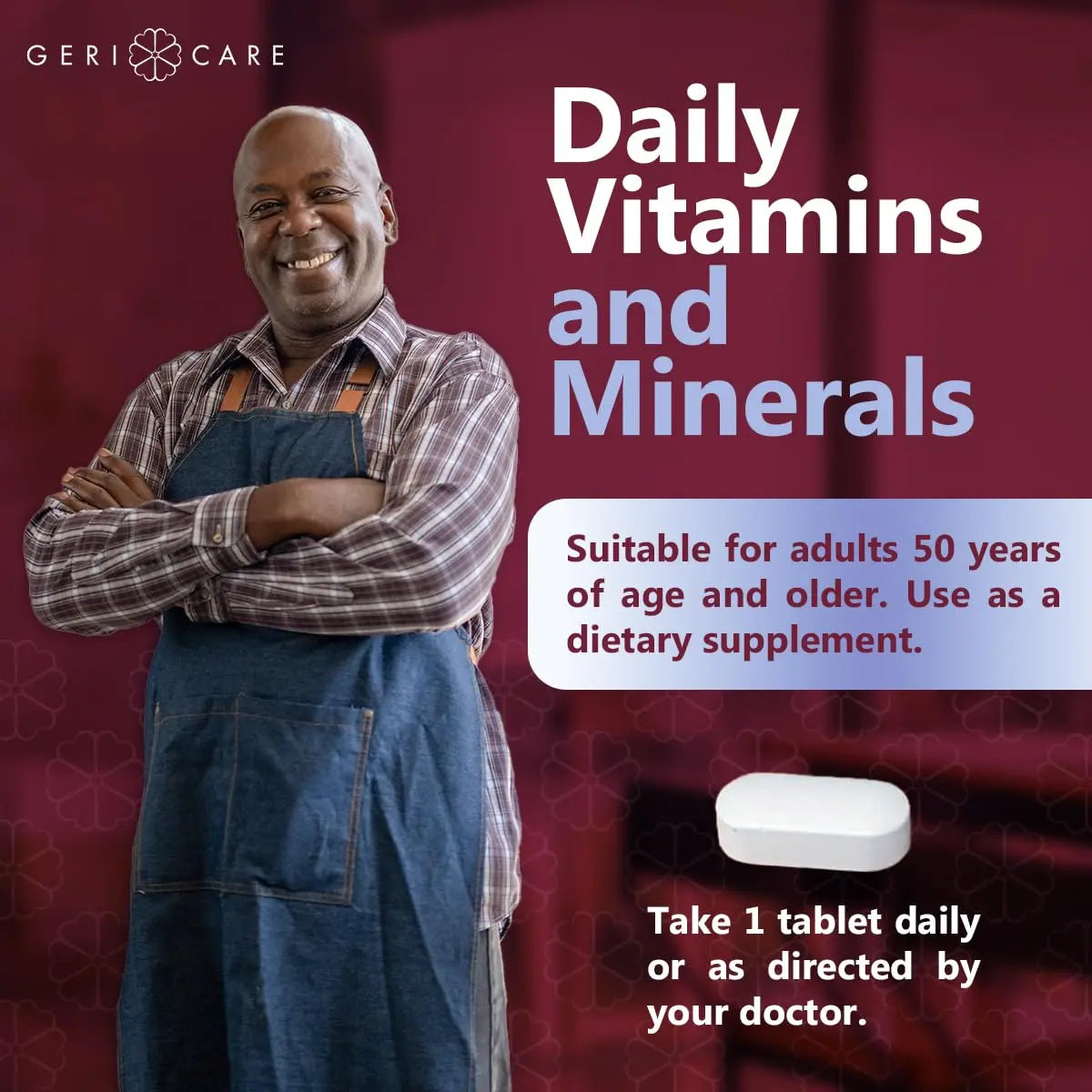 GeriCare Senior Tab 50+ Multivitamin and Minerals Tablets - Immune Support - Age-Defying Nutrition, 100 Count (Pack of 2) GeriCareAu supplements