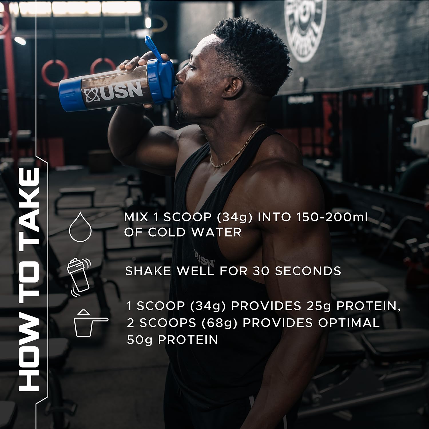 USN Blue Lab Whey Protein Powder: Banana - Whey Protein 908g - Post-Workout USNAu supplements