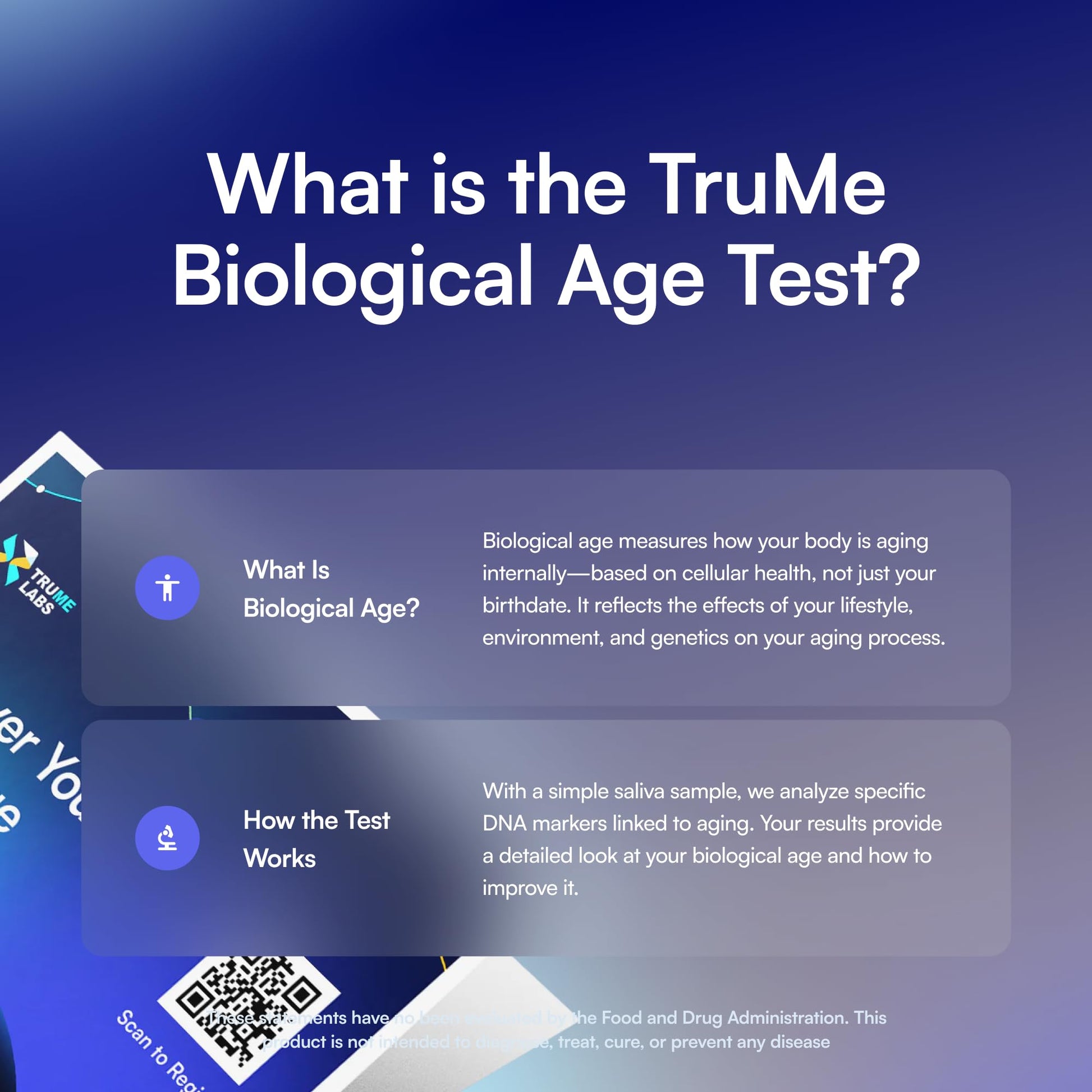 TruMe Labs Biological Age at-Home Test Kit (Saliva) – Biological Age Estimate + Peer Percentile Comparison, 10-Page Action Plan, Results in 1–2 Weeks. TruMe LabsAu supplements