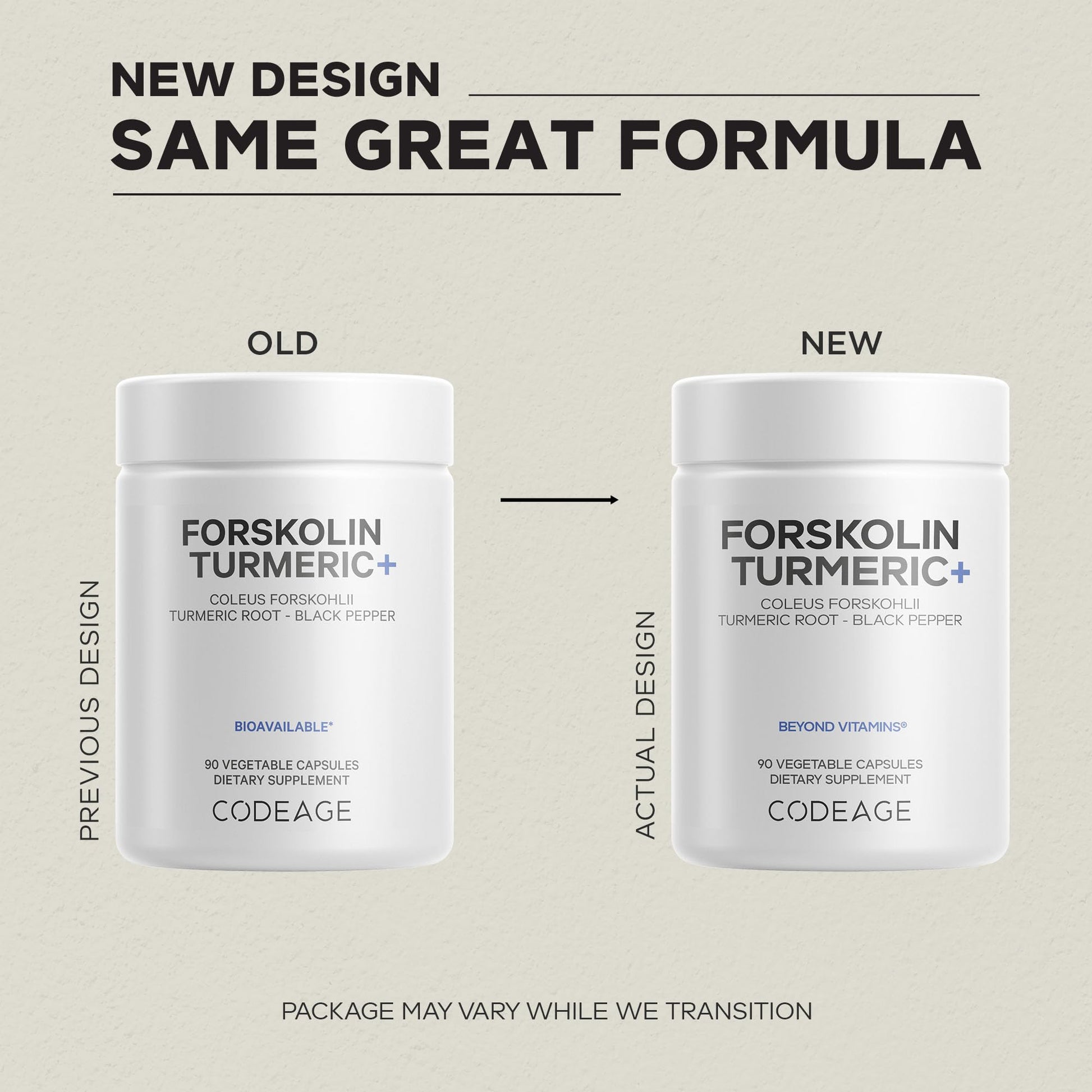 Codeage Forskolin, Pure Forskolin Coleus + Organic Turmeric Root Powder, 95% Curcuminoids + Bioperine Black Pepper - 20% Standardized Coleus Forskohlii Supplement - Non-GMO - 90 Capsules CodeageAu supplements