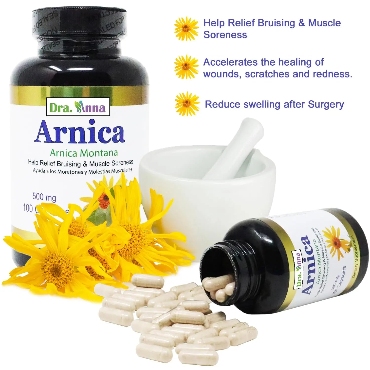 Arnica Montana Capsules 500mg 100 Capsules DRA. ANNAAu supplements