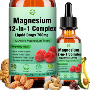 Magnesium 12 in 1 Complex Liquid Drops 700mg, High Absorption Magnesium Glycinate Citrate Malate Taurate & 8 Forms, Magnesium Complex Blend Supplement for Sleep Muscle Nerve Energy Heart Health JUIWEFKKAu supplements