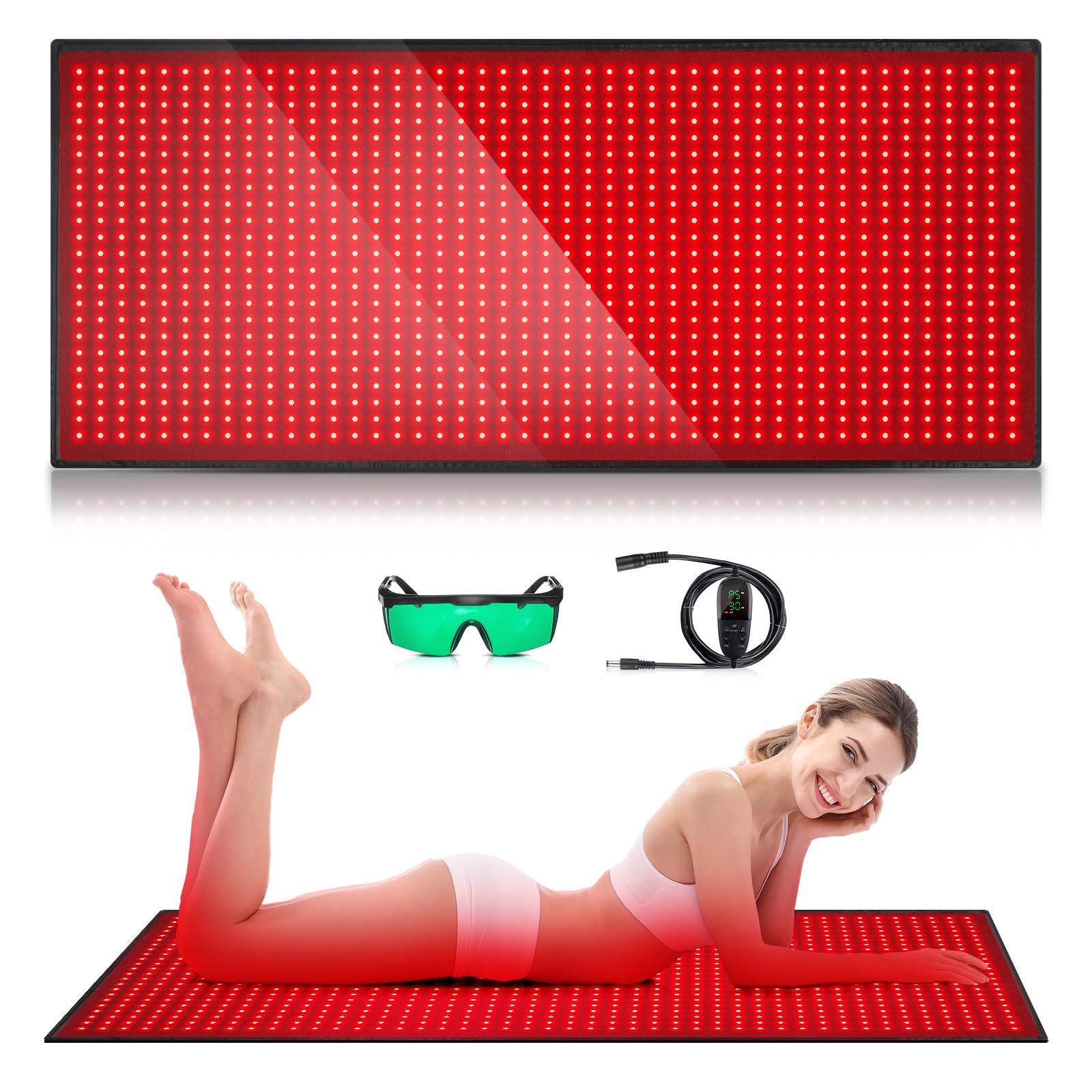 Red Light Therapy Mat for Body, 71"x 31" Red Light Therapy Blanket Red Near Infrared 660nm 850nm GMOWNWAu supplements