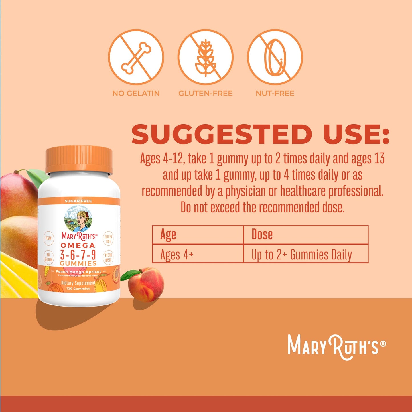 MaryRuth Organics Vegan Omega 3 6 7 9 Gummies | Up to 4 Month Supply | Omega 3 Supplement with Flaxseed Oil | Omega 3 Gummies MARYRUTH'SUS supplements