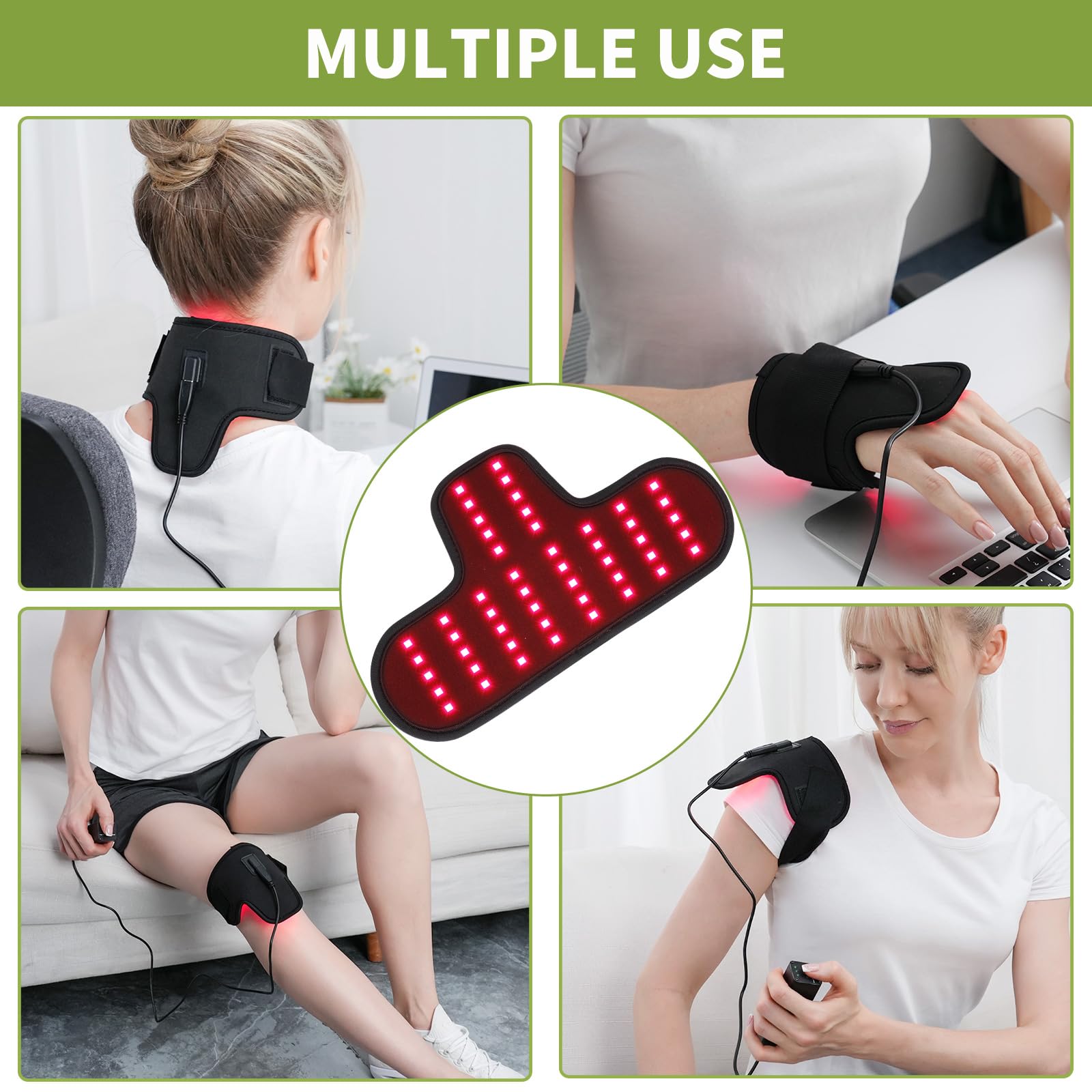 Rechargeable Red Light Therapy Neck Shoulder, Infrared Light Therapy for Body Pain Relief, Portable Red Light EnjoYieldAu supplements