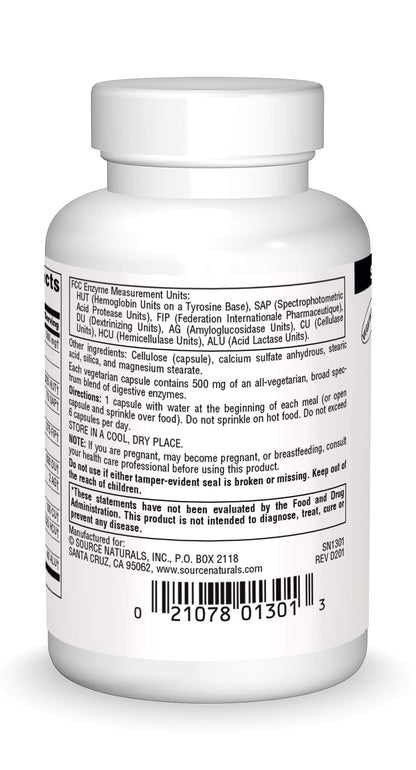 Source Naturals Essential Enzymes 500mg Bio-Aligned Multiple Enzyme Source NaturalsUS supplements