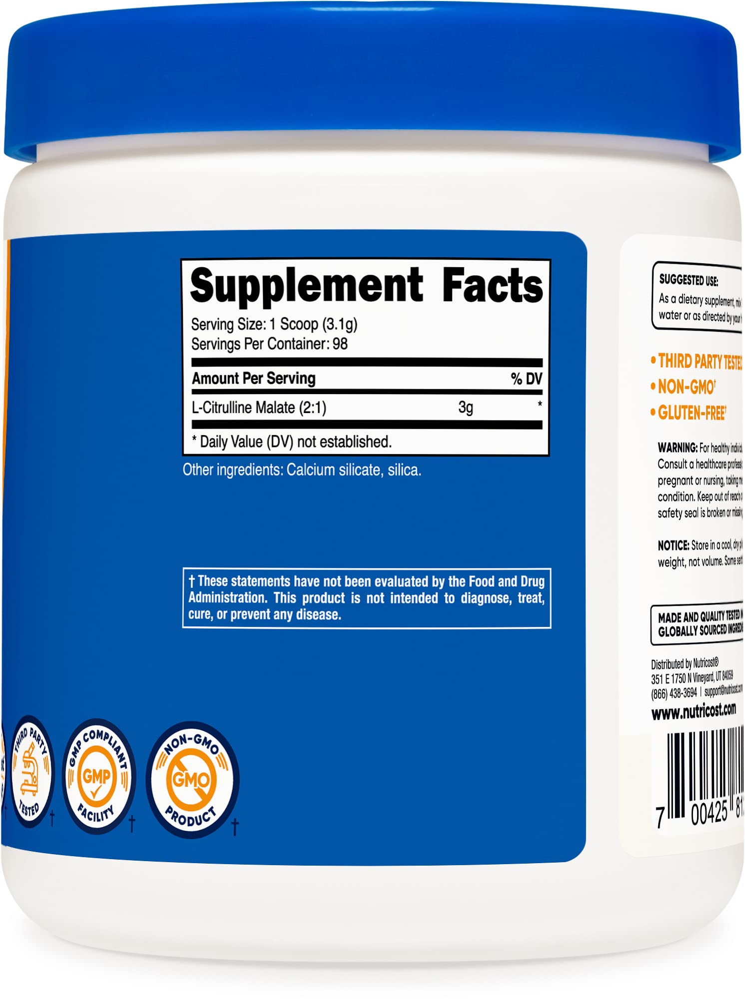 Nutricost L-Citrulline Malate 300G (2 Pack) - Pure L-Citrulline Powder, 3000mg Per Serving NutricostAu supplements
