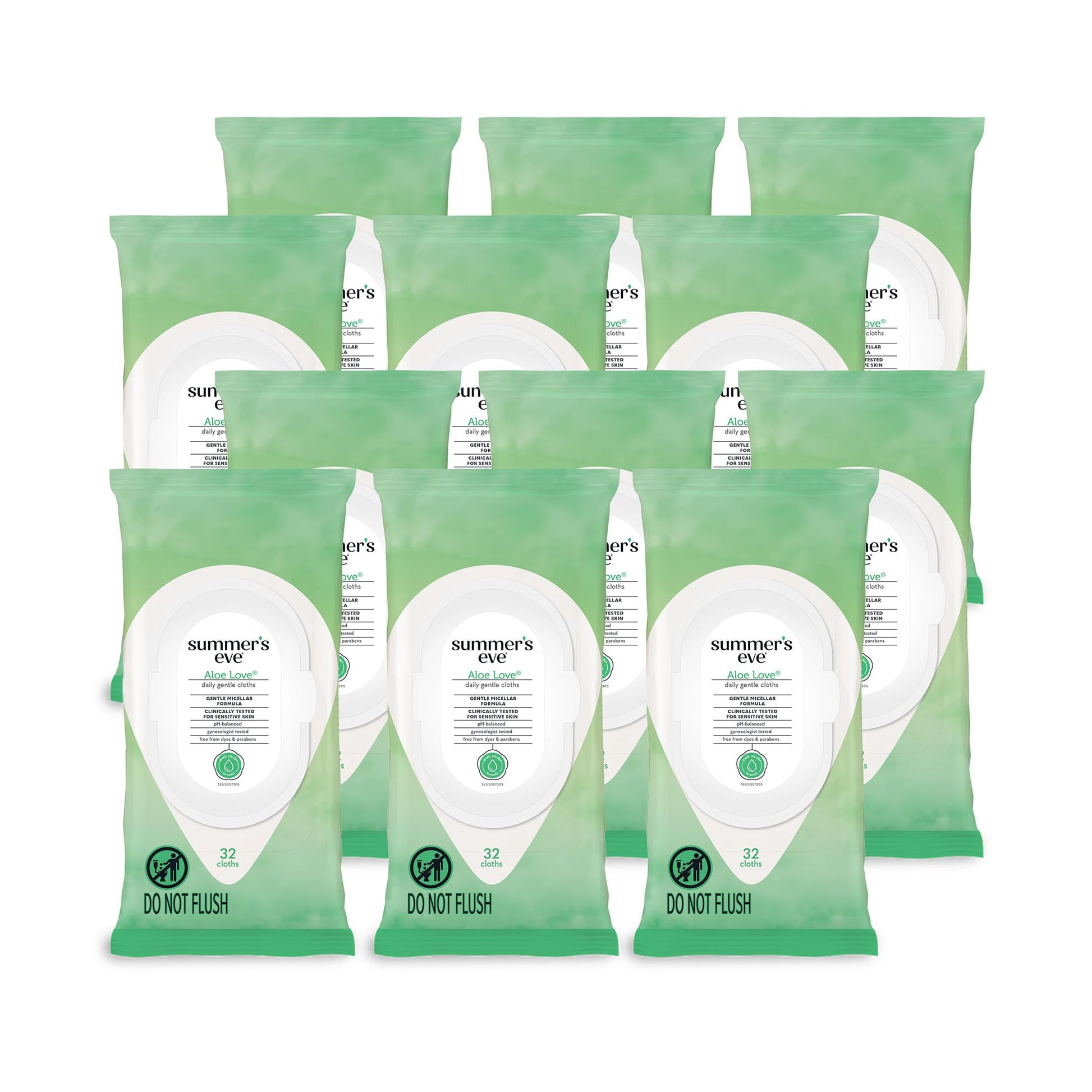 Summer's Eve Aloe Love Gentle Daily Feminine Wipes, Removes Odor, pH balanced, 32 Count, 12 Pack Summer's EveAu supplements
