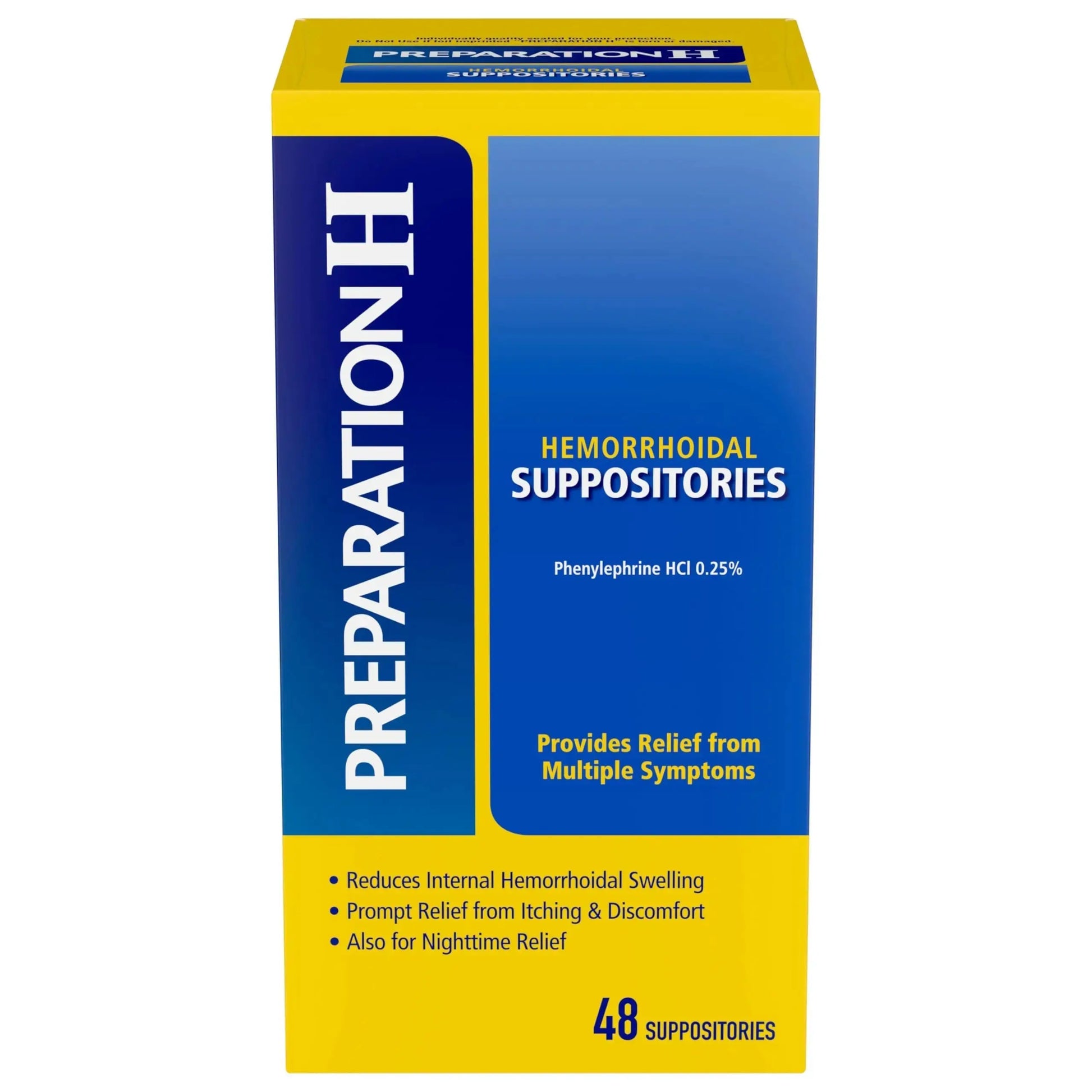 PREPARATION H Hemorrhoid Symptom Treatment Suppositories, Burning, Itching and Discomfort Relief (48 Count) Preparation HAu supplements