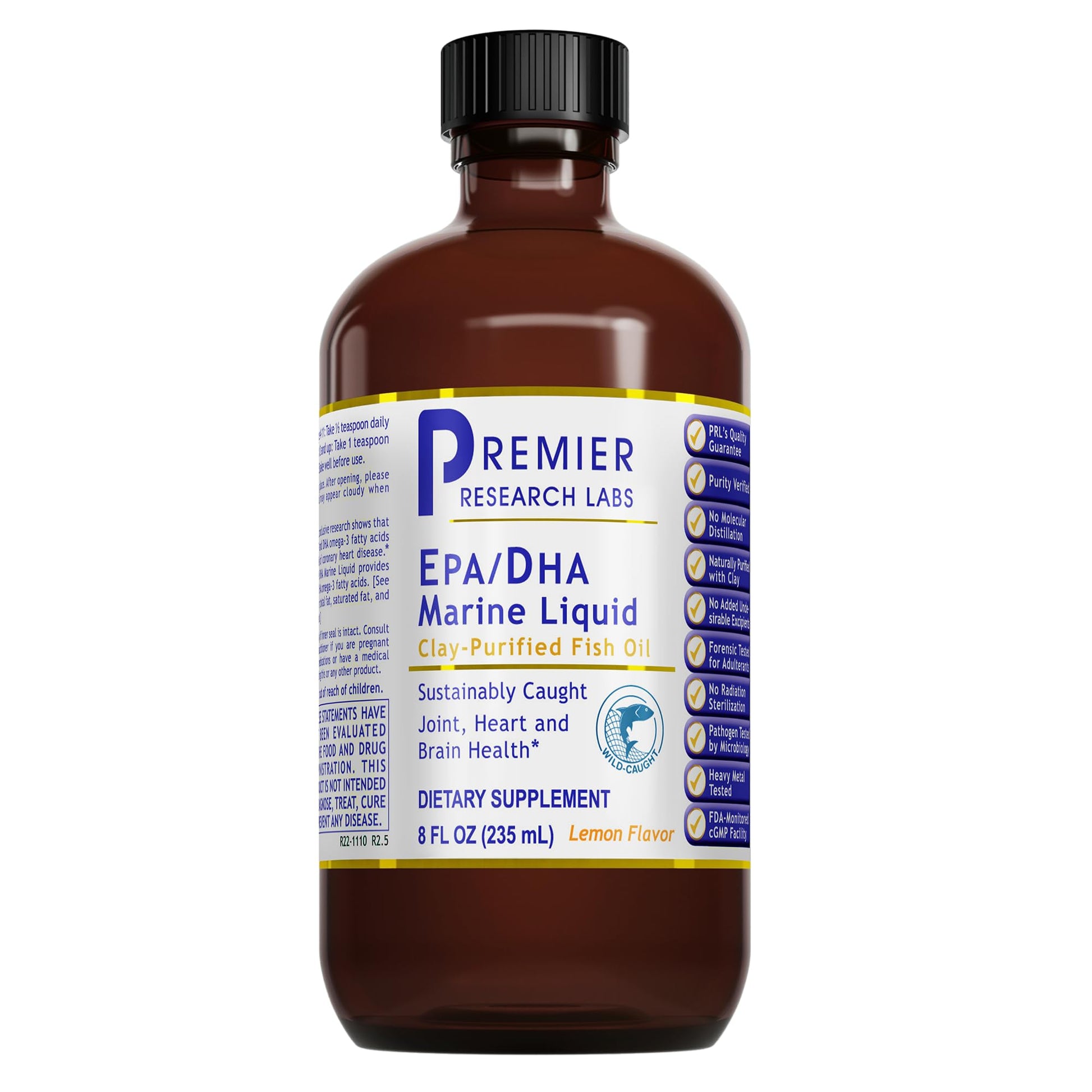 Premier Research Labs EPA/DHA Marine Liquid - Omega 3 Fish Oil Liquid, Omega 3 Liquid Fish Oil Supplement for Adults, Joint, Heart, & Brain Health Support - 8 Fl Oz Bottle Premier Research LabsAu supplements