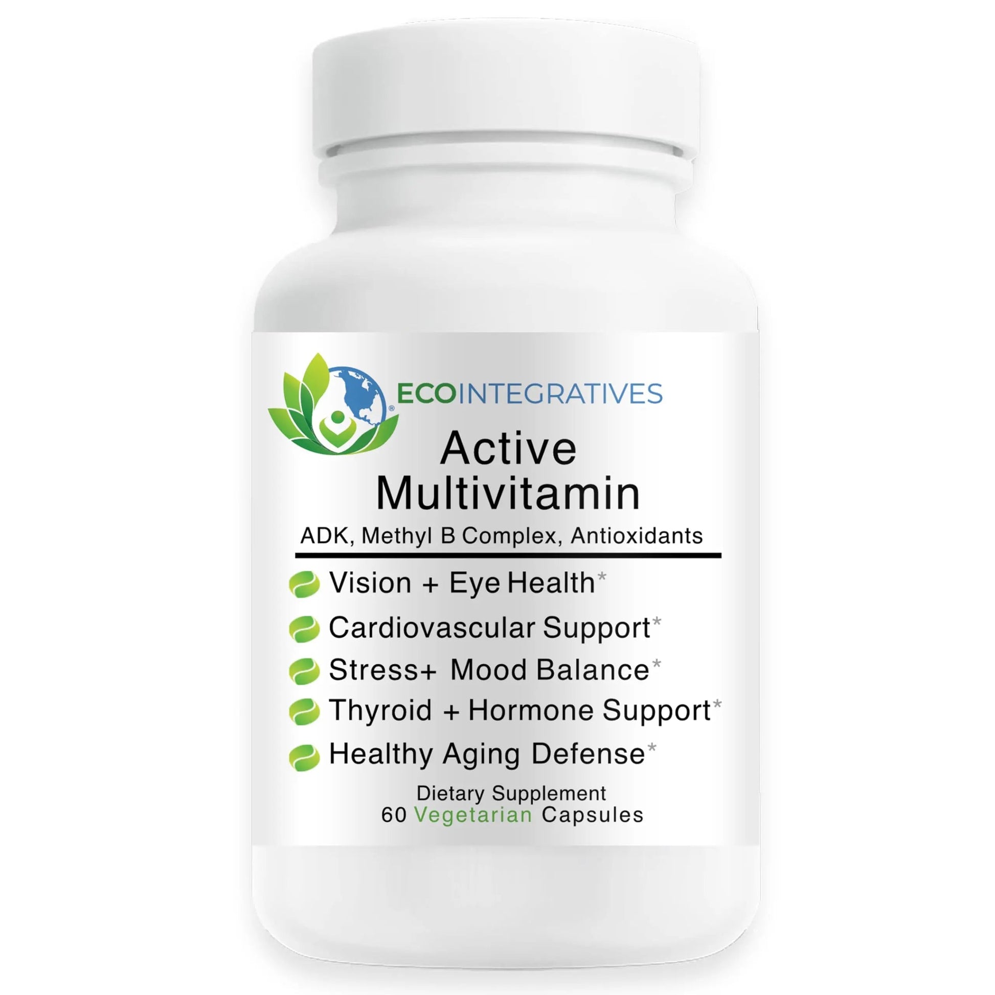 EcoIntegratives Active Multivitamin | ADK, Methyl B Complex, Antioxidants | Quatrefolic Folate, Methyl B12, P5P, Vitamin D3, K1/K2 | EcoIntegrativesAu supplements