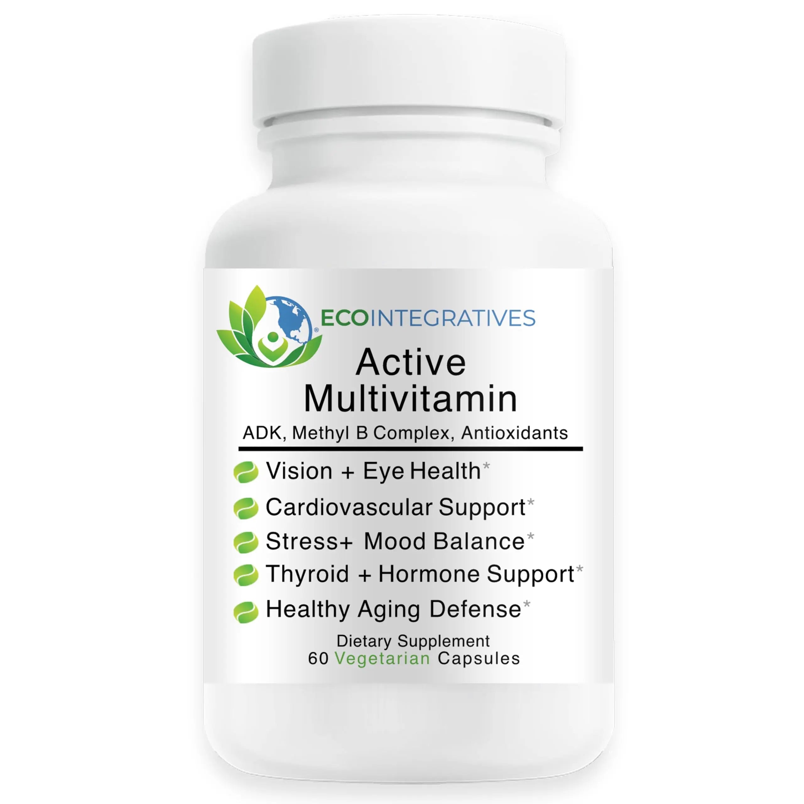 EcoIntegratives Active Multivitamin | ADK, Methyl B Complex, Antioxidants | Quatrefolic Folate, Methyl B12, P5P, Vitamin D3, K1/K2 | EcoIntegrativesAu supplements
