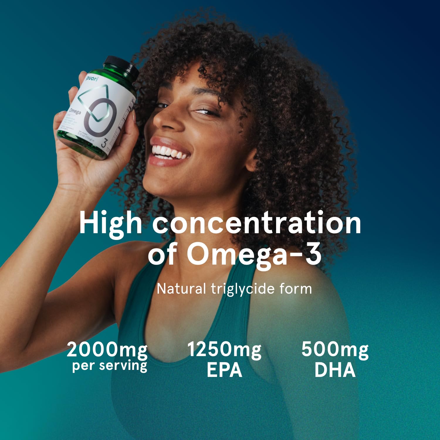 Puori Omega 3 Fish Oil Supplement - Ultra Pure & Burpless Wild Caught Fish Oil with 2000mg Omega 3 Fatty Acids,1250mg EPA & 500mg DHA Supports Heart, Brain & Eye Health - IFOS Certified - 120 Softgels PuoriAu supplements