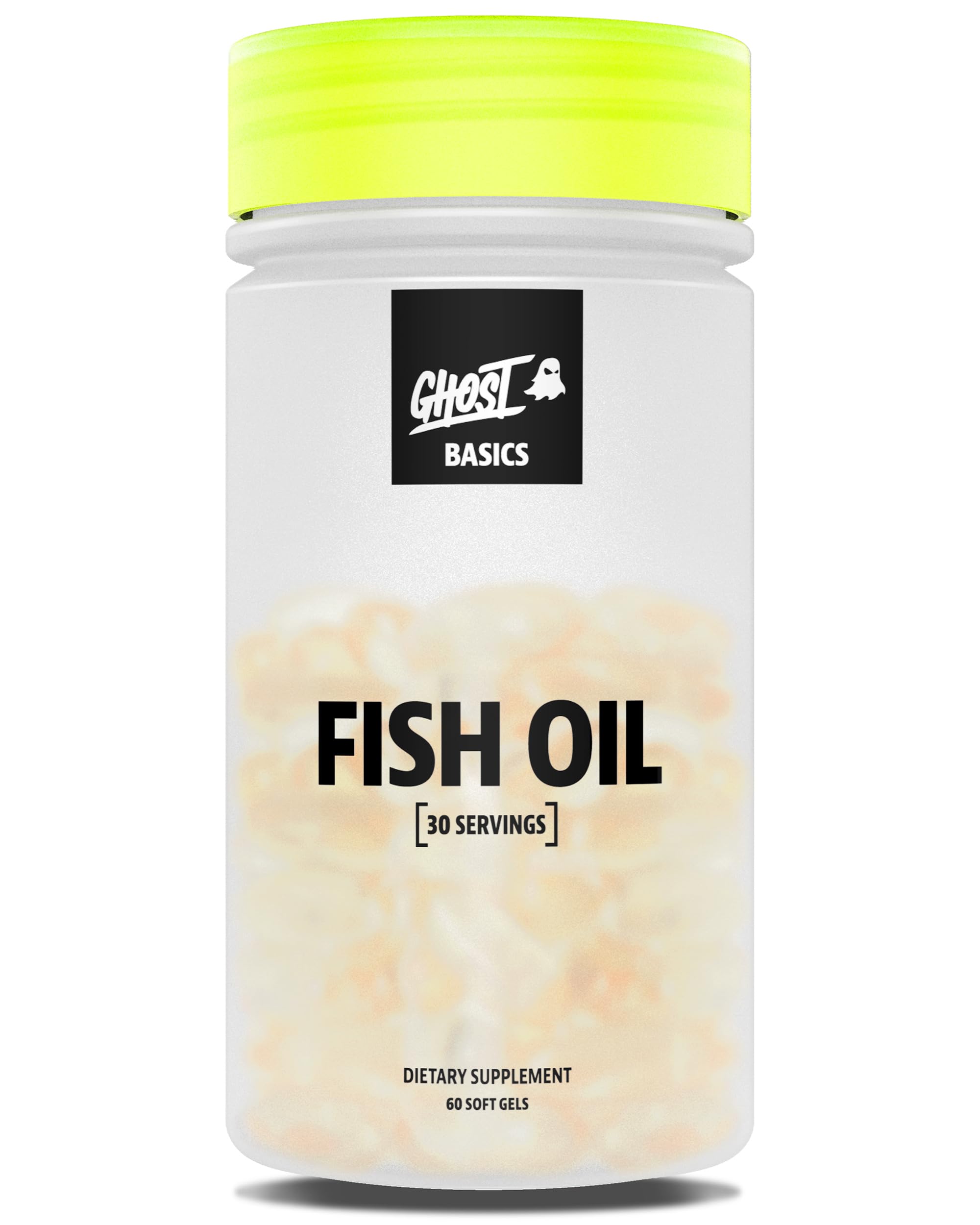 GHOST Basics Fish Oil Supplement, 3000MG Daily Omega 3 Fatty Acids with DHA & EPA for Brain, Heart Health & Immunity Support - Gluten-Free & Soy-Free - 60 Enteric Coated Softgels GHOSTAu supplements