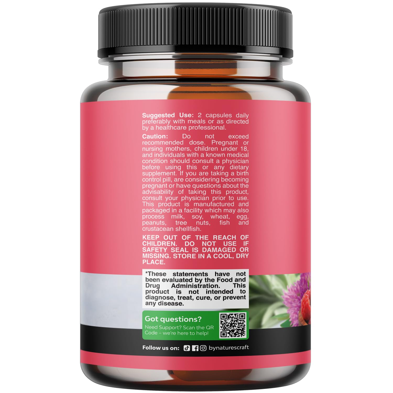 Complete Herbal Menopause Supplement for Women - Female Hormone Balance Capsules for Night Sweats Hot Flashes & Mood Swings with Dong Quai, Chaste Berry & Black Cohosh Root - 60 Count Natures CraftAu supplements