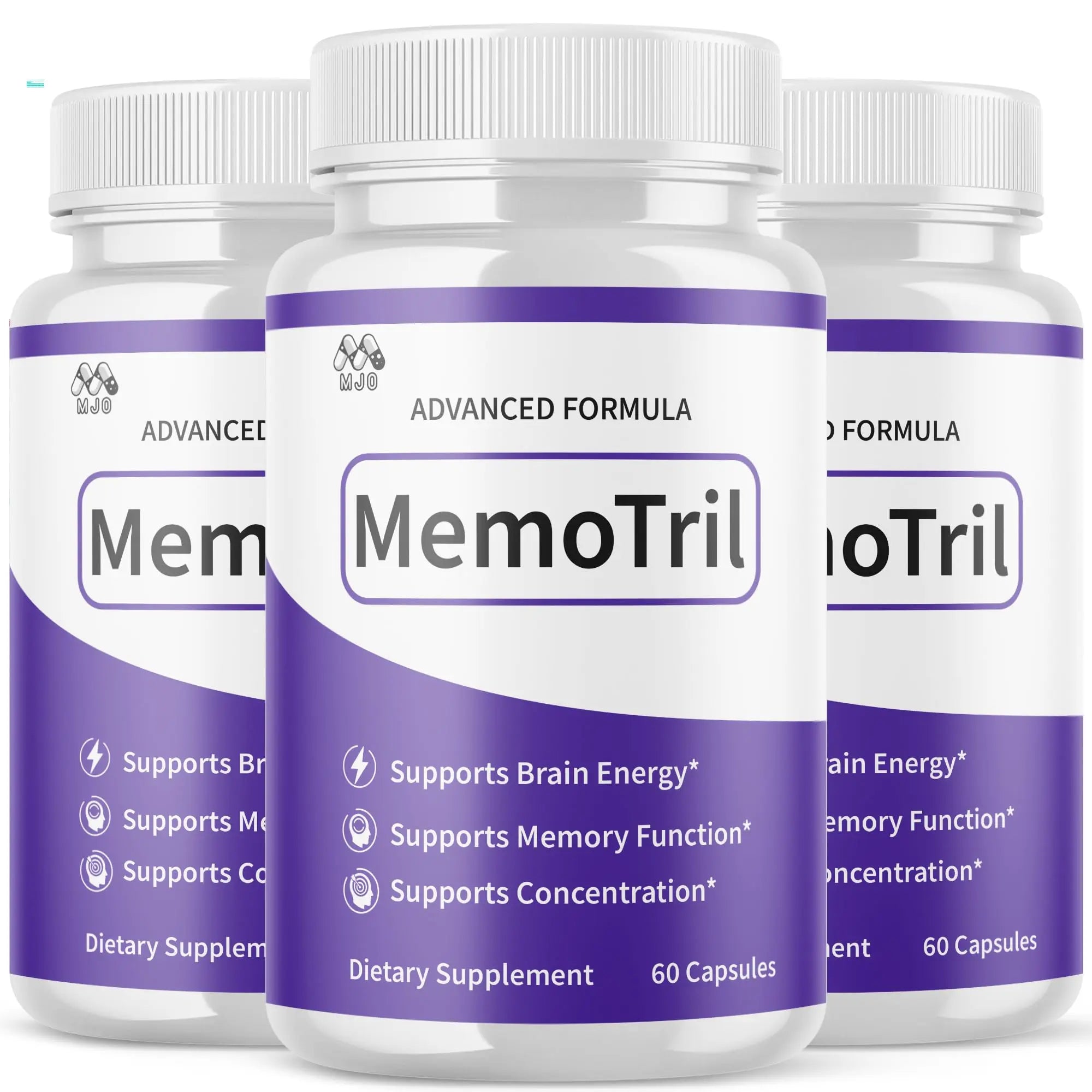 (3 Pack) Memotril Capsules, Official Memo Tril Supplement Pills with All Natural Ingredients, Advanced Memotril for Brain Health & Wellness Support with Premium Vitamins for Women & Men (180 Capsules) MJOAu supplements