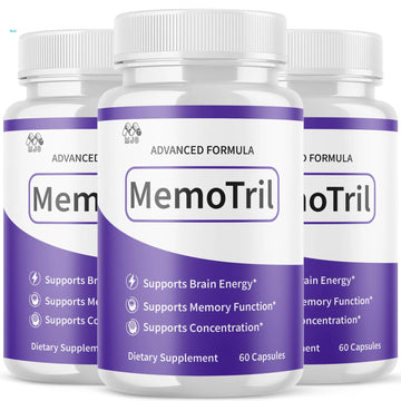 (3 Pack) Memotril Capsules, Official Memo Tril Supplement Pills with All Natural Ingredients, Advanced Memotril for Brain Health & Wellness Support with Premium Vitamins for Women & Men (180 Capsules) MJOAu supplements
