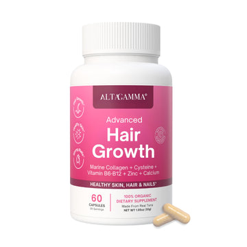 ALTAGAMMA Hair Growth Supplements - Nourishes Thinning, Strengthen Nails & Skin & Combat Hair Loss - Hair Growth Vitamins for Women & Men with Marine Collagen Peptides, 60 Capsules | 30 Day Supply ALTAGAMMAAu supplements
