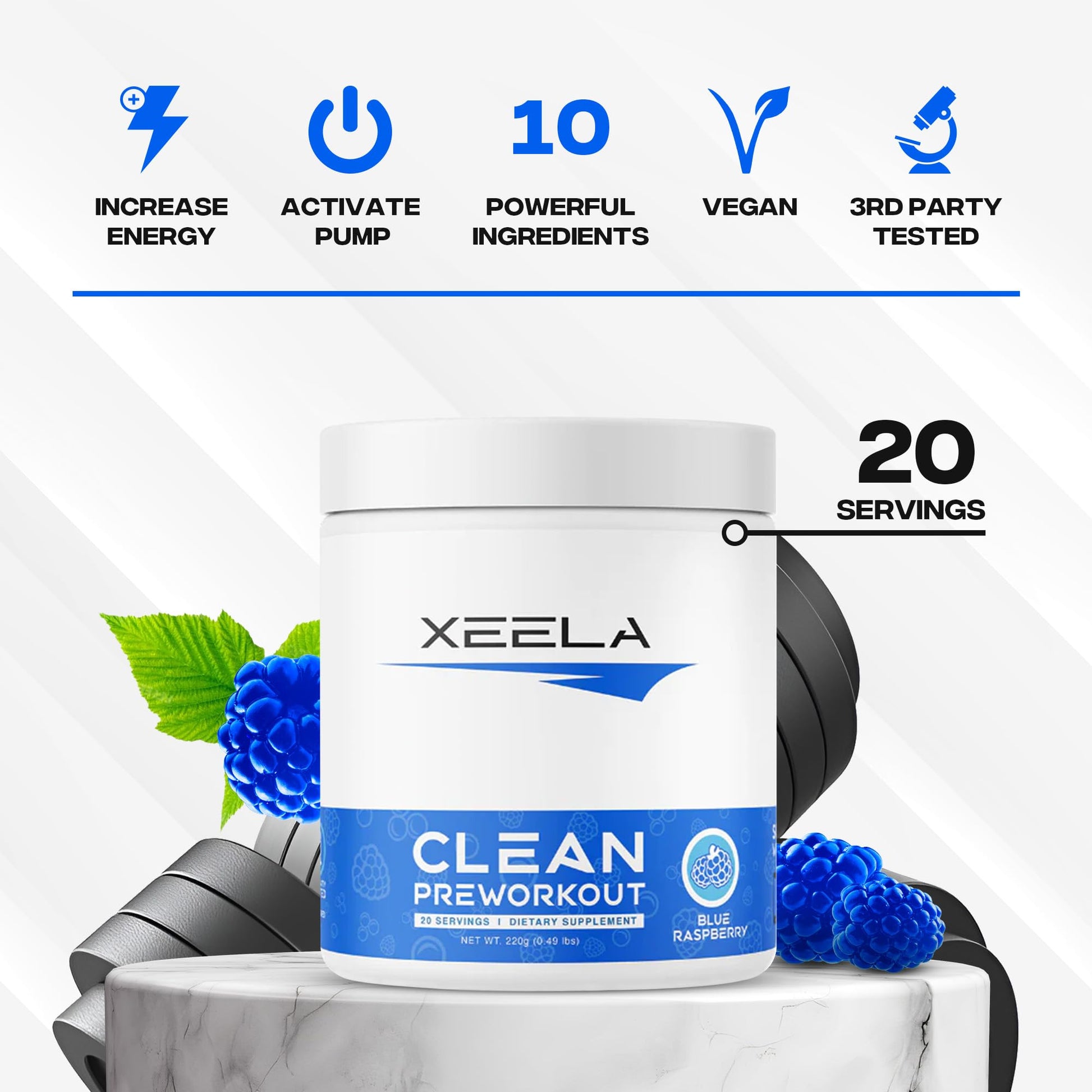 XEELA Organic Pre Workout Powder: Clean Preworkout for Men & Women, with Flavored XEELAAu supplements