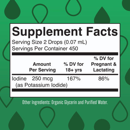 MaryRuth Organics Iodine Liquid Drops | Potassium Iodide | 1 Year Supply | 450 Servings | Thyroid Health | USDA Organic| MARYRUTH'SUS supplements