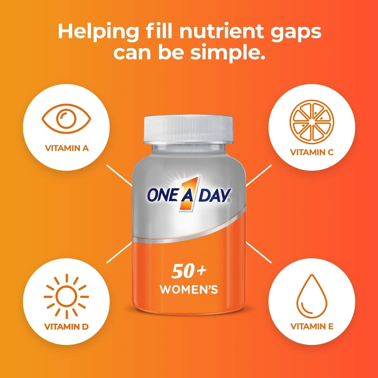 One A Day Women’s 50+ Multivitamins Tablet, Multivitamin for Women with Vitamin A, C, D ONE A DAYUS supplements