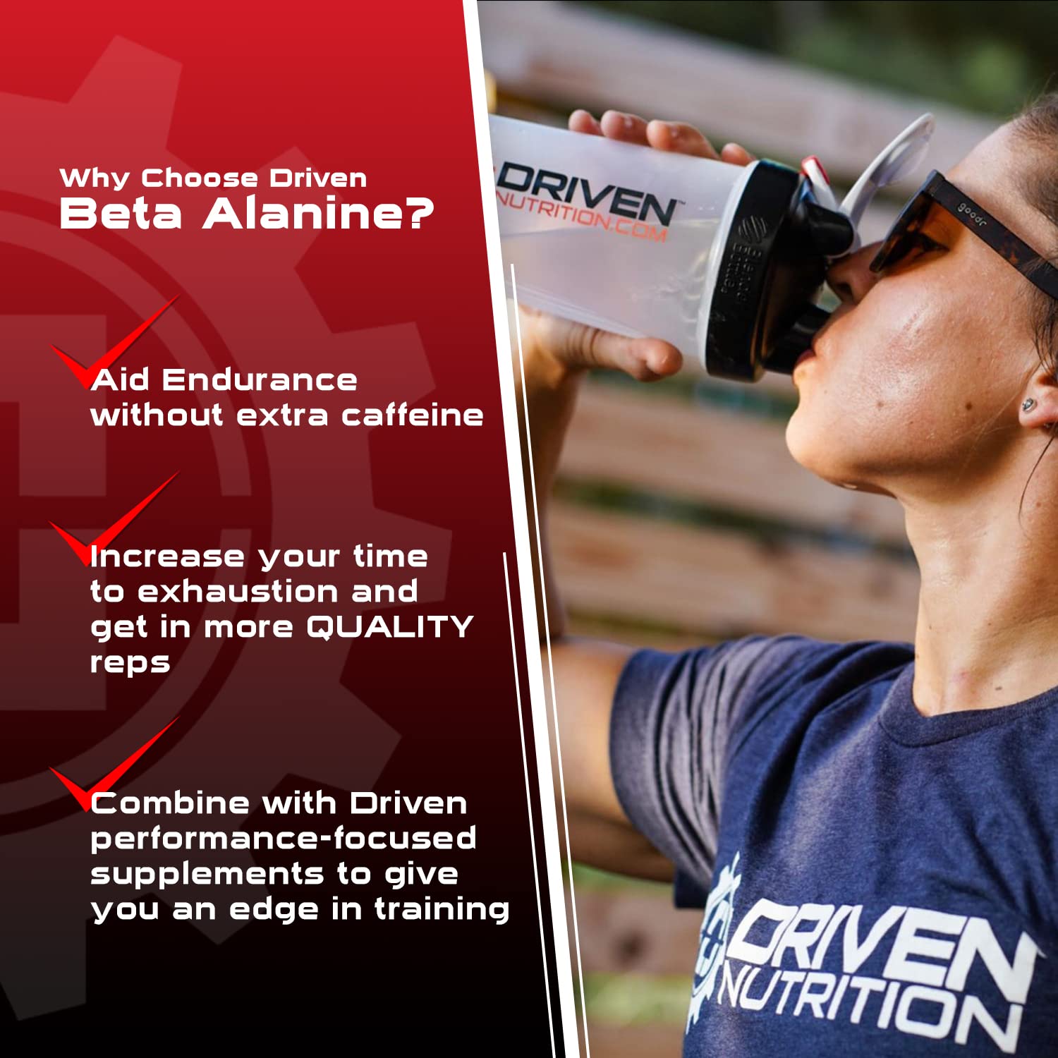 Driven Nutrition Beta Alanine, Unflavored - Preworkout Carnosine Booster for Physical Driven NutritionAu supplements