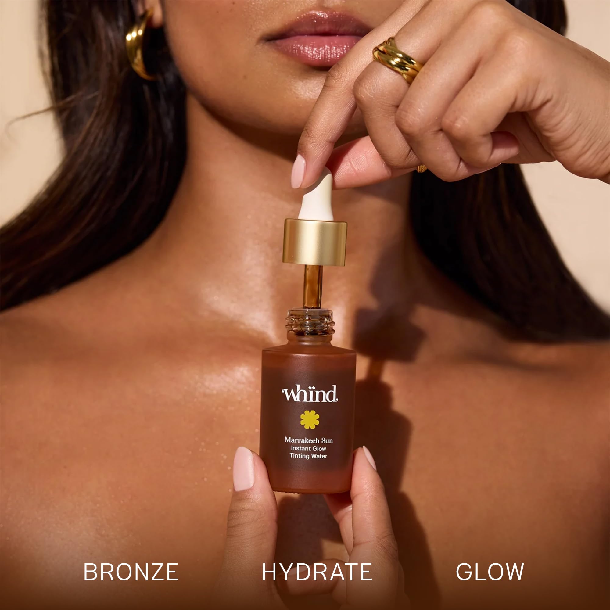 WHIND Marrakech Sun Tinting Water – Lightweight Self-Tanning Drops with Hyaluronic Acid & Glycerin for a Buildable Natural Glow – 30ml WHINDAu supplements