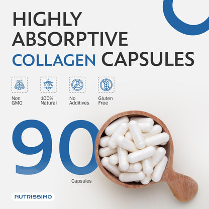 NUTRISSIMO Collagen + Hyaluronic Acid + Biotin + CoQ10 + Vitamins A, C (non-acidic), D and B12 + Zinc NUTRISSIMOUS supplements