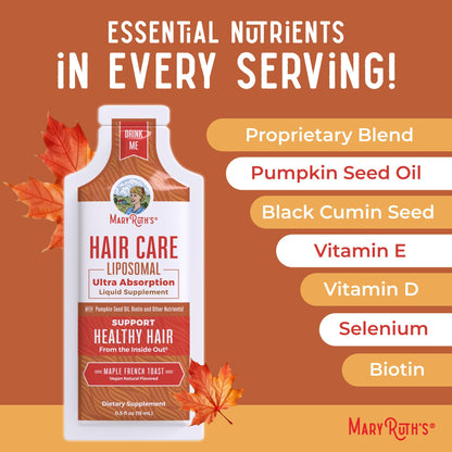 MaryRuth Organics Hair Growth Vitamins, Sugar & Gluten Free, Liquid Hair Vitamins with Vitamin D3, Vitamin E Biotin Hyaluronic Acid, Selenium for Hair & Skin Care Vegan, Non-GMO, 14-0.5 Fl Oz Pouches MARYRUTH'SUS supplements