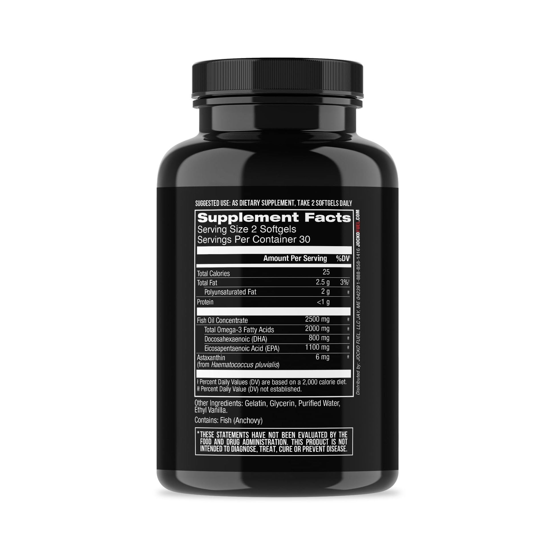 Jocko Fuel Omega 3 Fish Oil Supplement 2000mg - Burpless Fatty Acid Supplement, Wild Caught, Powerful Antioxidant with Astaxanthin (60 Capsules) Jocko FuelAu supplements
