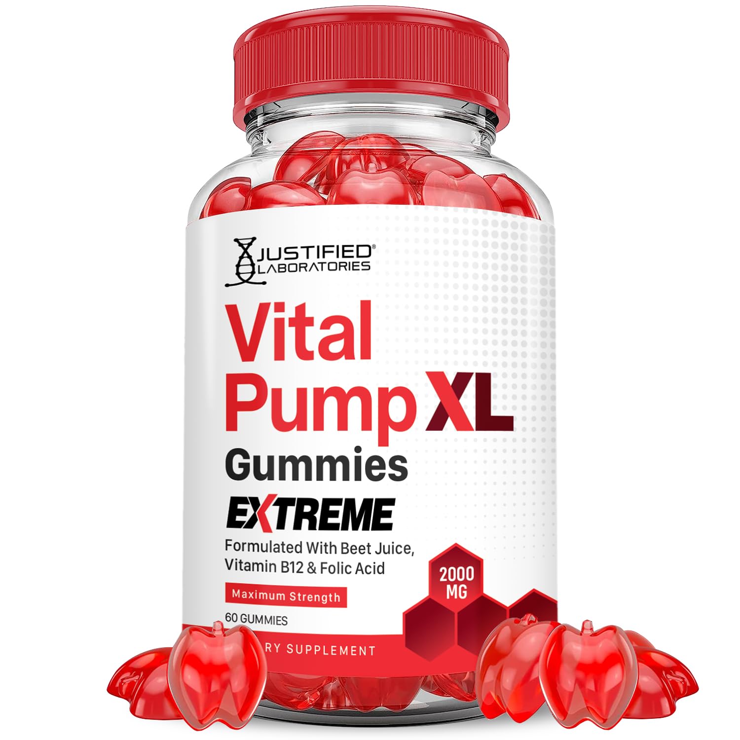 Justified Laboratories Vital Pump XL Extreme 2000MG Performance Gummies Vital PumpXL Advanced Formula Formulated with Beet Juice ACV Pomegranate Powder B12 Vegan Non GMO 60 Gummys Justified LaboratoriesAu supplements