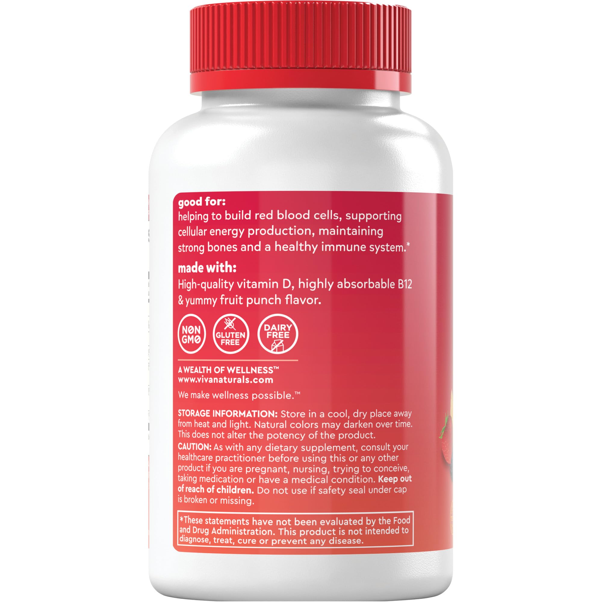 Viva Naturals Plant-Based B12 Gummies with Vitamin D3 - Chewable 5000mcg B12 Viva NaturalsAu supplements