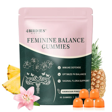 4 BIRDIES GOLF Premium Feminine Balance Gummies for Women's Health, Hawaiian Pineapple Gummies for Women Vaginal Probiotic & pH Balance Support - Vegan - Healthy Odor - Gluten-Free - 60 Count 4 BIRDIES GOLFAu supplements