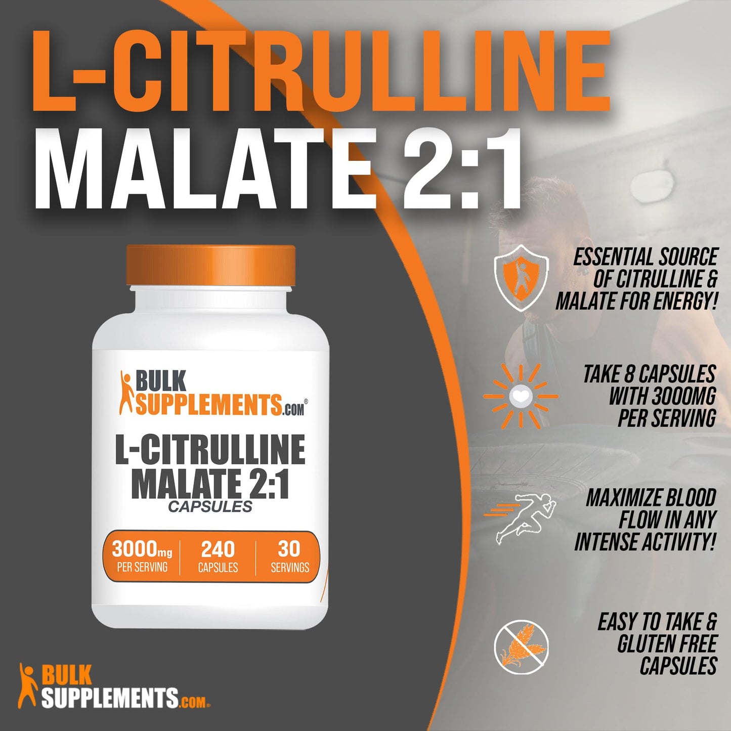 BULKSUPPLEMENTS.COM L-Citrulline Malate Capsules - Citrulline Malate 3000mg BULKSUPPLEMENTS.COMUS supplements