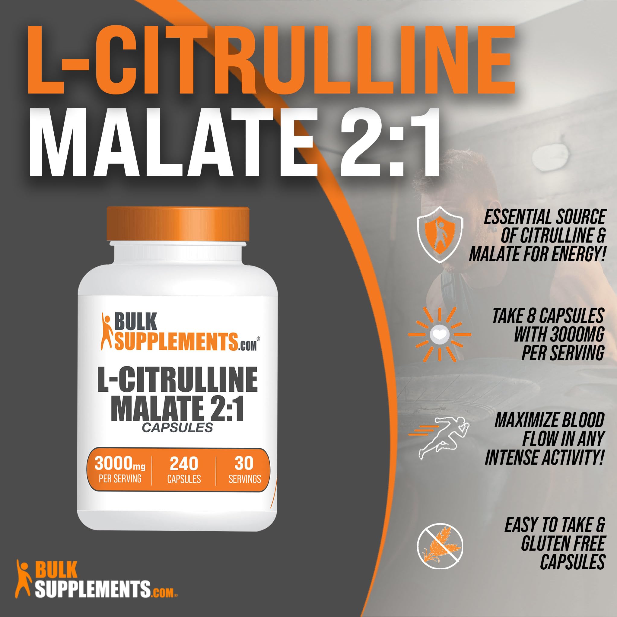 BULKSUPPLEMENTS.COM L-Citrulline Malate Capsules - Citrulline Malate 3000mg BULKSUPPLEMENTS.COMAu supplements